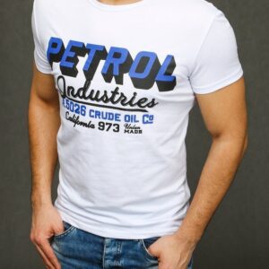 Moderné tričko s krátkym rukávom a potlačou-muži-biele