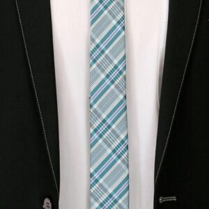 Zelená károvaná pánska kravata