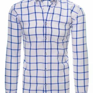 Kockovaná pánska košeľa bielo-modrá