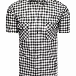 Pánska károvaná košeľa čierno-biela