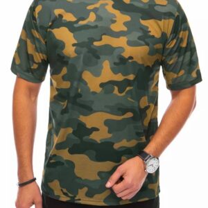 Maskáčové tričko s krátkym rukávom pre pánov khaki