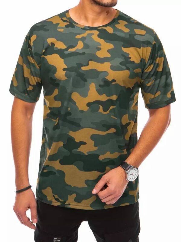 Maskáčové tričko s krátkym rukávom pre pánov khaki
