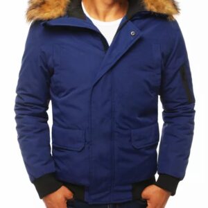 Zimná bunda s kapucňou-muži-granátová