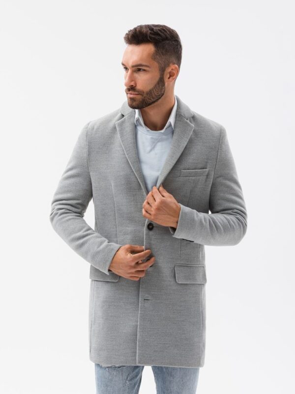 Pánsky elegantný kabát šedý