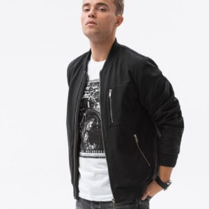 Pánska štýlová bomber bunda čierna