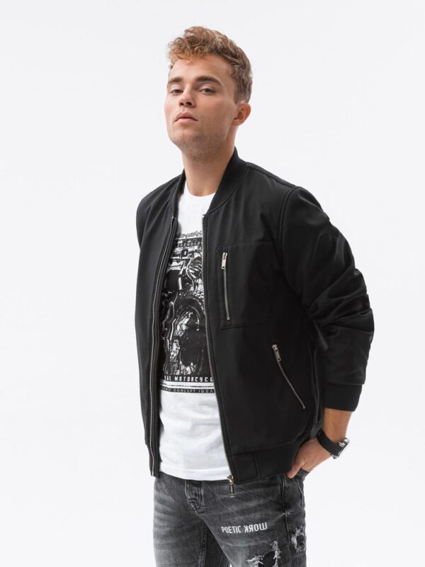 Pánska štýlová bomber bunda čierna