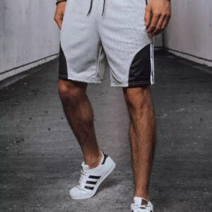 Trendové kraťasy športové pre mužov svetlošedé