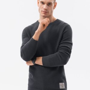 Elegantný sveter pre mužov tmavo-šedý