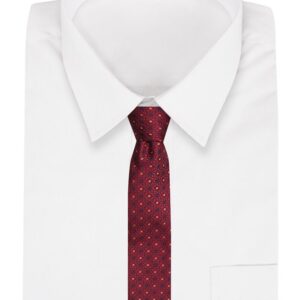 Červená kravata s geometrickým vzorom Alties