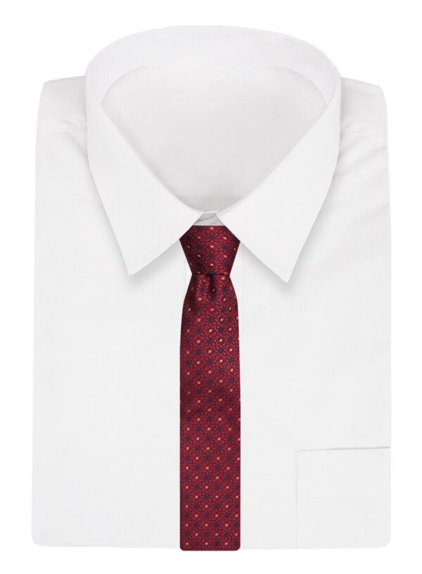Červená kravata s geometrickým vzorom Alties