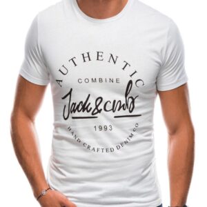 Bavlnené tričko s krátkym rukávom a nápisom svetlošedé-pre mužov