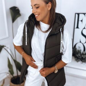 Kávová dámska trendy vesta Mirelli