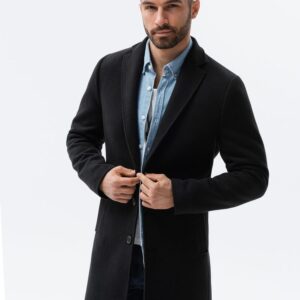 Elegantný kabát pre mužov čierny