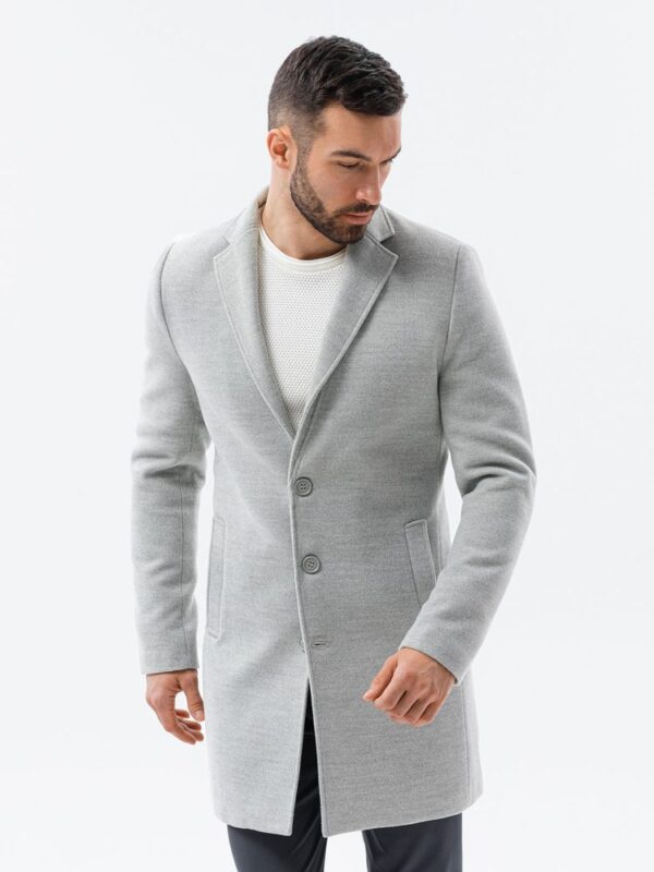 Elegantný kabát pre mužov šedý