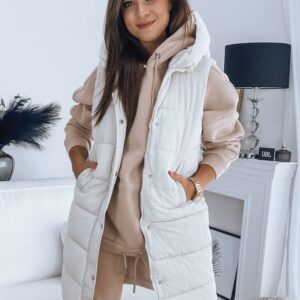 Trendová dámska biela vesta Noelia