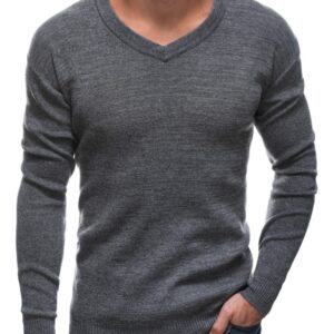 Elegantný šedý pánsky sveter s V-výstrihom