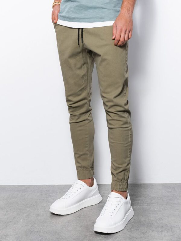 Pánske trendy jogger nohavice olivové