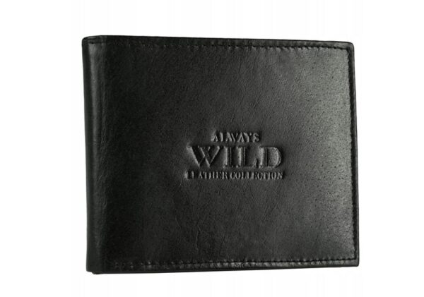 Elegantná čierna kožená peňaženka Wild