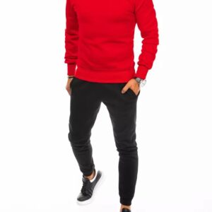 Pohodlná pánska červeno-čierna tepláková súprava