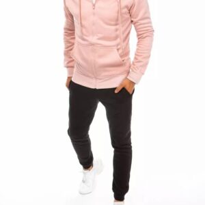 Pohodlná pánska ružovo-čierna tepláková súprava