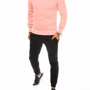 Pohodlná pánska ružovo-čierna tepláková súprava