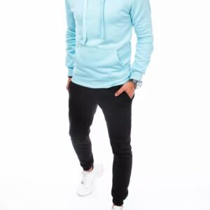 Pohodlná pánska blankytne modro-čierna tepláková súprava