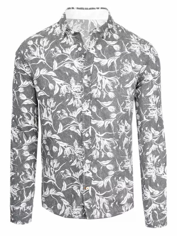 Atraktívna vzorovaná košeľa pánska - šedá