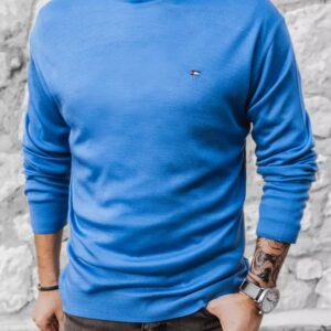 Štýlový rolák pánsky v nebesky modrej farbe