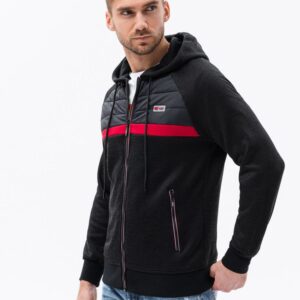 Pánska mikina na zips s kapucňou čierna