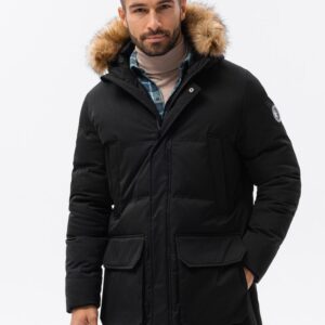 Atraktívna zimná pánska bunda - čierna
