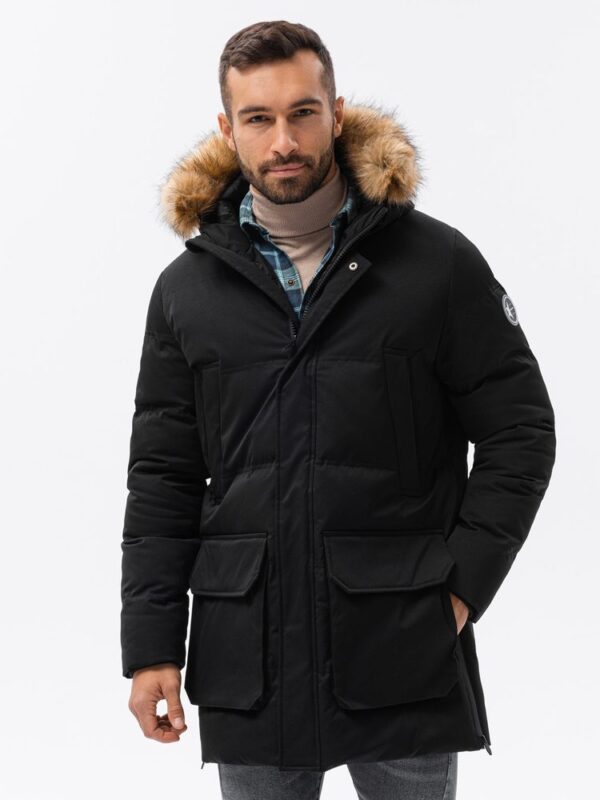 Atraktívna zimná pánska bunda - čierna
