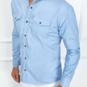 Džínsová pánska košeľa - nebesky modrá