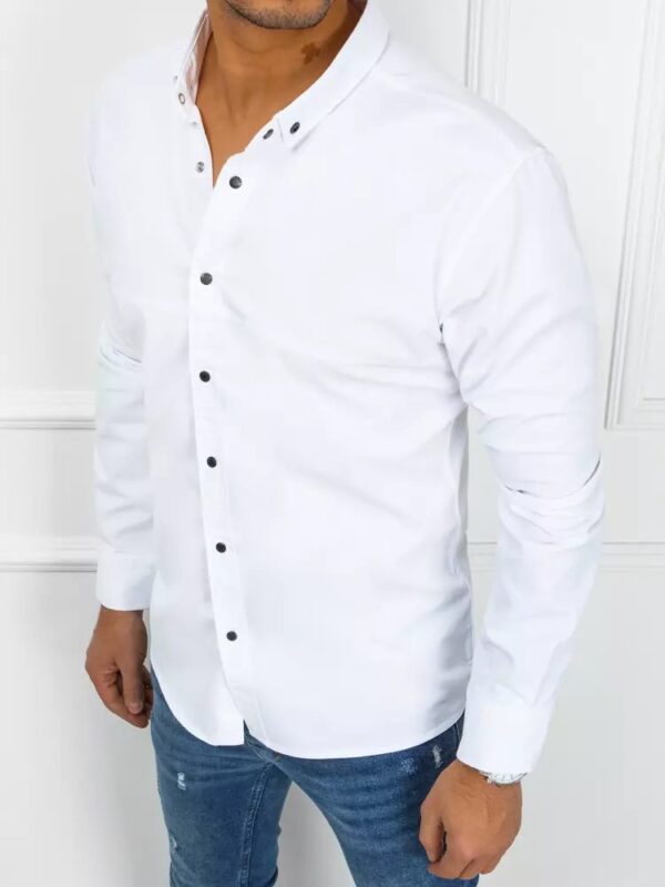 Elegantná trendová pánska biela košeľa