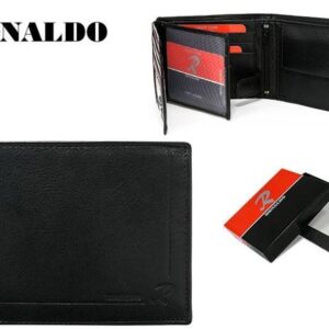 Pánska čierna kožená peňaženka Ronaldo