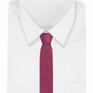 Nápaditá červená kravata s modrými kvietkami