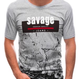 Pánske tričko s krátkym rukávom a potlačou šedé