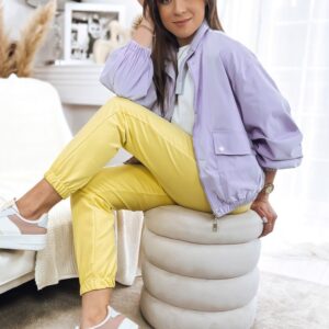 Trendy dámska oversize bunda vo fialovej farbe Graceful