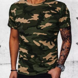 Pánske tričko s krátkym rukávom maskáčové khaki
