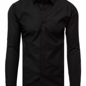 Vzorovaná pánska košeľa - čierna