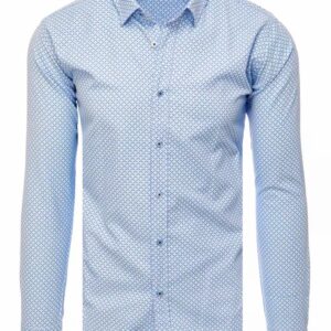Vzorovaná pánska košeľa - blankytne modrá