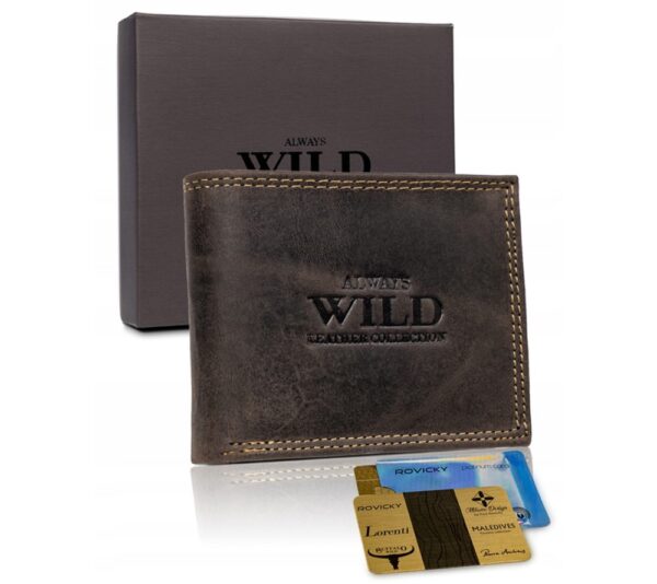 Pánska kožená peňaženka ALWAYS WILD v hnedej farbe
