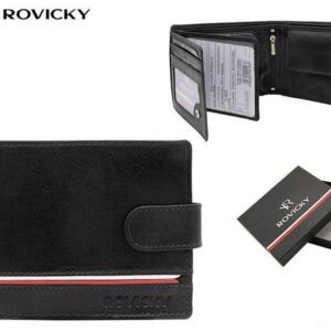 Čierna kožená pánska peňaženka s prackou