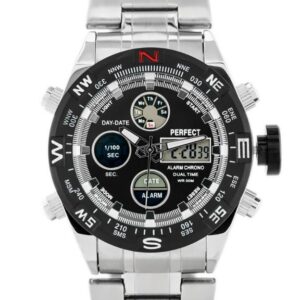 Pánske hodinky PERFECT ZEUS - A890 (zp257b) - silver/black