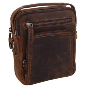 Pánske kožené crossbody tmavohnedý hunter 250904