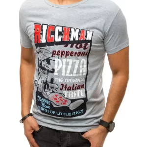 Pánske svetlo-sivé trendy tričko skl.44