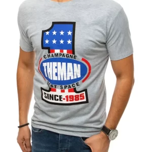 Pekné svetlo-sivé tričko s potlačou.