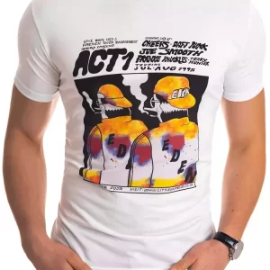Pánske biele tričko s krátkym rukávom.