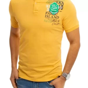 Pekné žlté POLO tričko s potlačou.