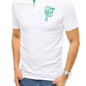 Biele POLO tričko s výšivkou.