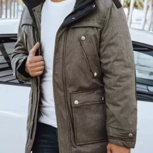 Trendová pánska khaki bunda